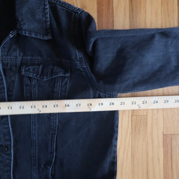 Buffalo David Bitton Black Denim Jacket Distressed Rodeo Western Cowgirl Size M - Picture 9 of 12